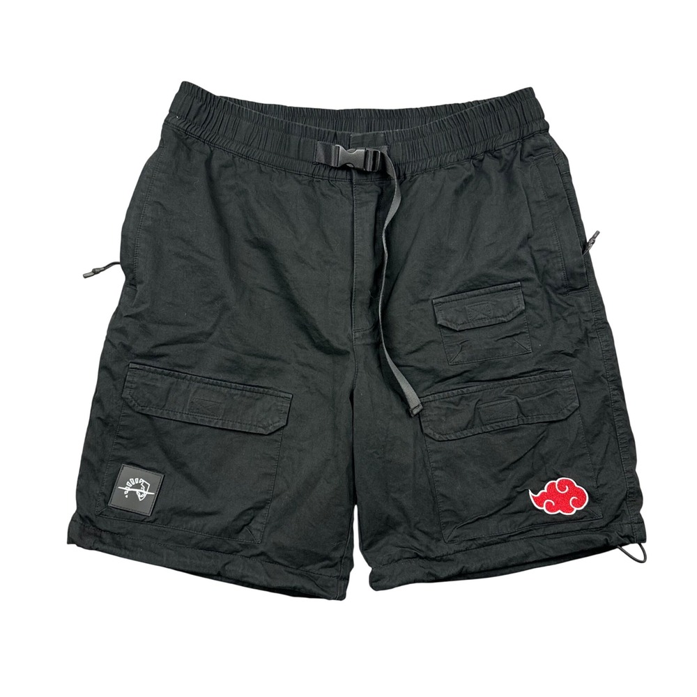 Team Liquid X Naruto Shippuden Cargo Tech Shorts Men Large Black Belted